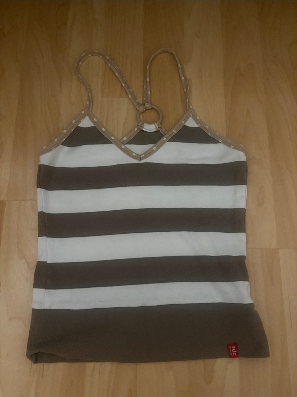 DC Brown & White Striped Ring-Back Camisole